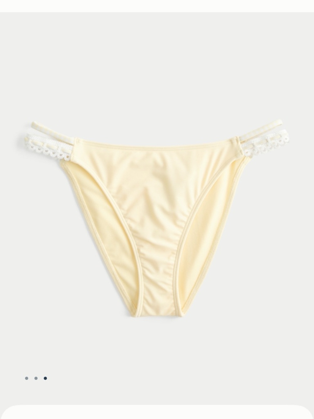 Hollister Lace-Trim Bikini Bottom - Pale Yellow